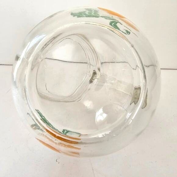 Vintage Anchor Hocking Juice Pitcher Tilt Ball Oranges Leaves '50's Mid Century - Picture 6 of 10